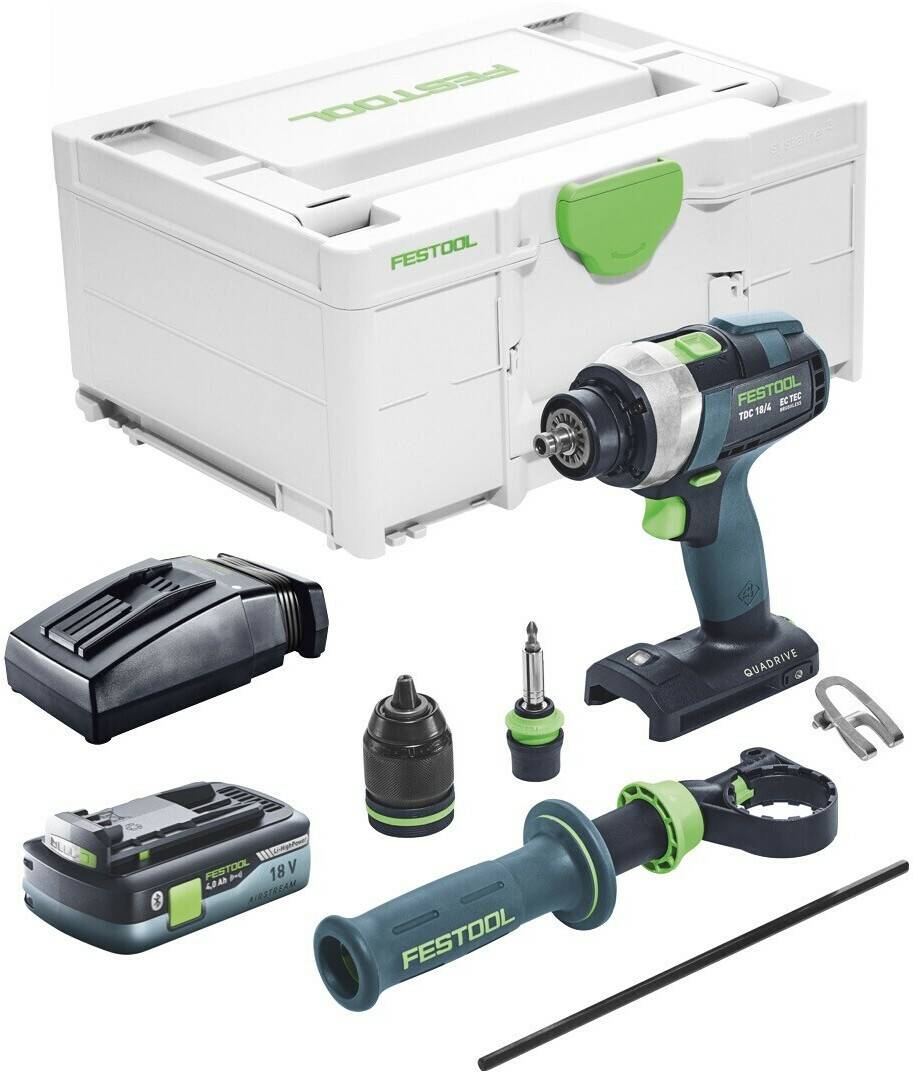 Truffaut Festool Quadrive TDC 18/4TDC 18/4 (1x 4,0 Ah + charger + Systainer) Perceuses & visseuses sans fil