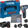 Perceuses & visseuses sans fil Truffaut Bosch GSR 12V-15 FC FlexiClick ProfessionalProfessional (2 x 2,0 Ah + Charger + L-BOXX 136)