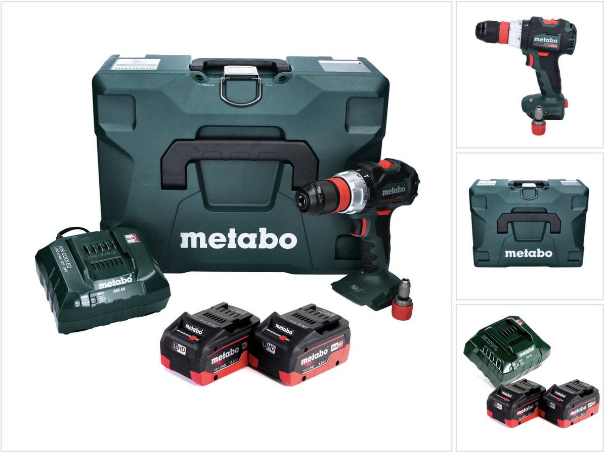 Perceuses & visseuses sans fil Truffaut Metabo BS 18 LT BL Q2x8,0 Ah + charger + MetaLoc