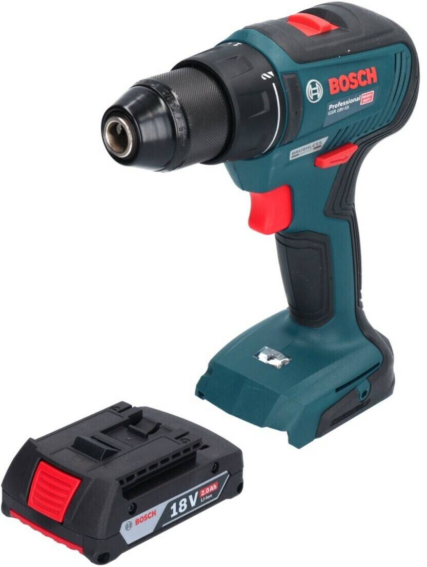 Perceuses & visseuses sans fil Truffaut Bosch GSR 18V-55 Professional1x 2,0 Ah