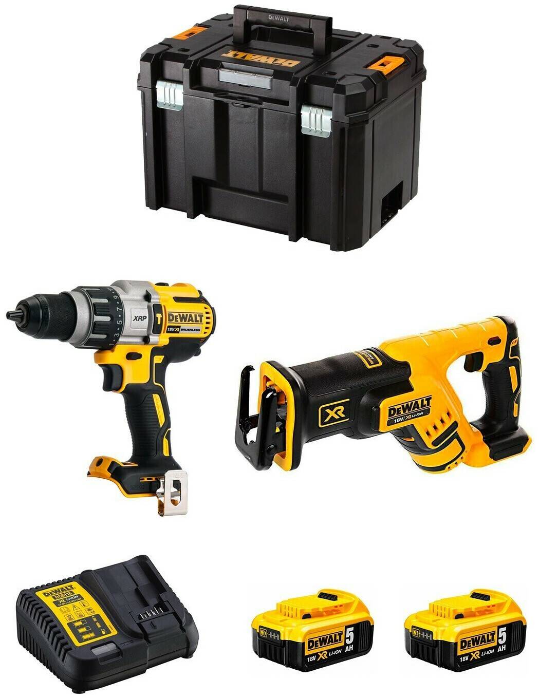 Packs outillage électroportatif Truffaut DeWalt DWKDWK218 (2 x 5,0 Ah + TSTAK VI)