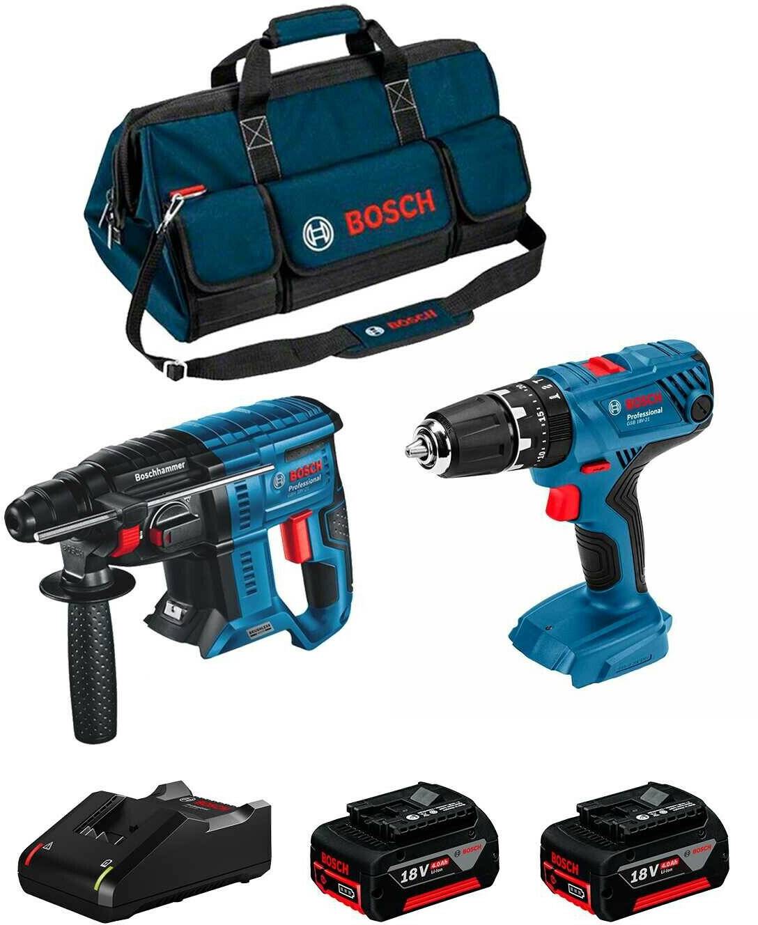 Truffaut Bosch BK206BAG (GBH 18V-21 + GSB 18V-21 + 2 x 4,0 Ah + chargeur + sac) Packs outillage électroportatif