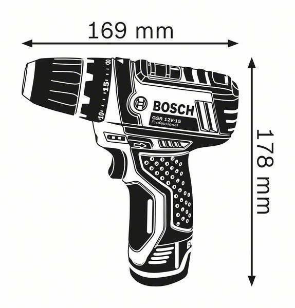 Truffaut Bosch GSR 12V-15 Professional2 x 2,0 Ah Perceuses & visseuses sans fil