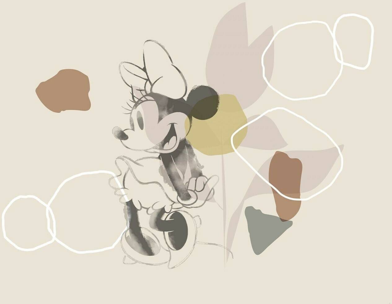 Truffaut Komar Minnie Soft Shapes 350 x 280 cm (IADX7-047) Papiers peints