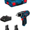 Perceuses & visseuses sans fil Truffaut Bosch GSR 12V-15 Professional2 x 6,0 Ah + GAL12V-40 + L-Boxx 102